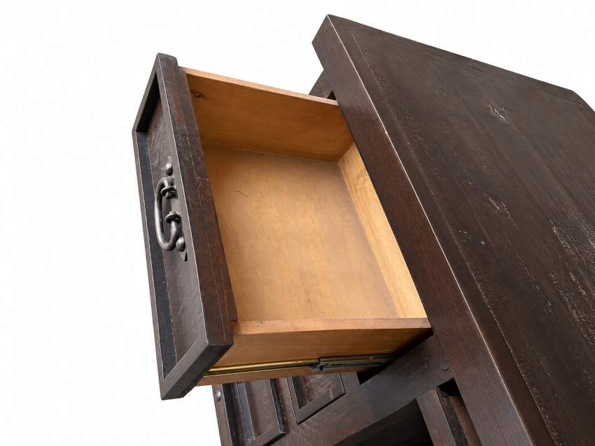 Sonora Western Rustic Texas Star Desk in Distressed Dark Brown