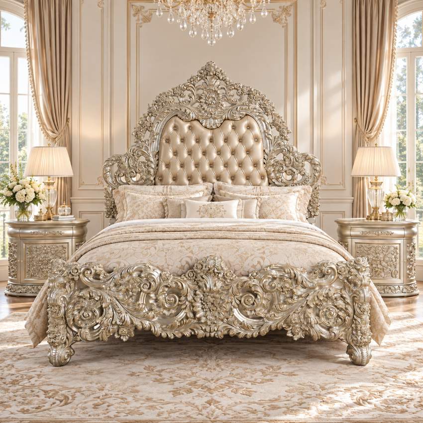 Sorina Antique Gold French Traditional Luxury Bedroom Set