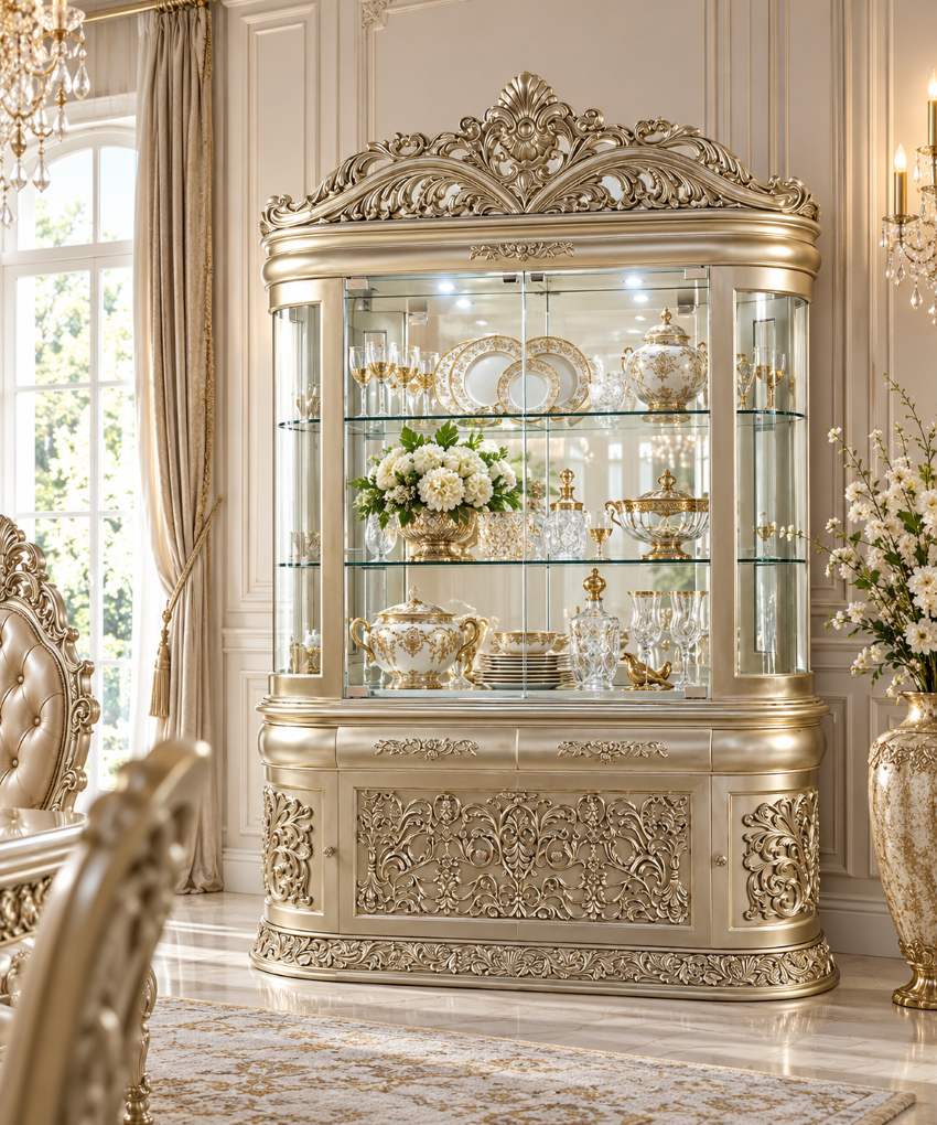 Sorina Antique Gold French Traditional Luxury Formal Dining Set