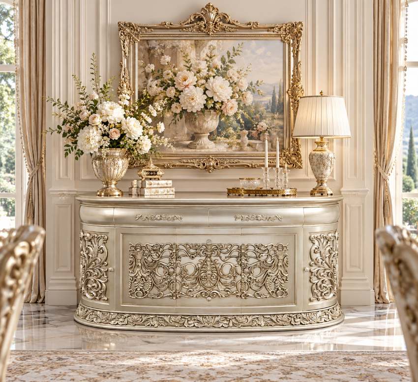 Sorina Antique Gold French Traditional Luxury Formal Dining Set