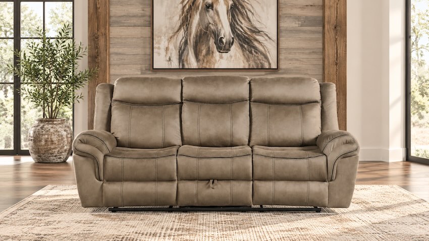 Sorrento Brown Reclining Sofa and Loveseat Set