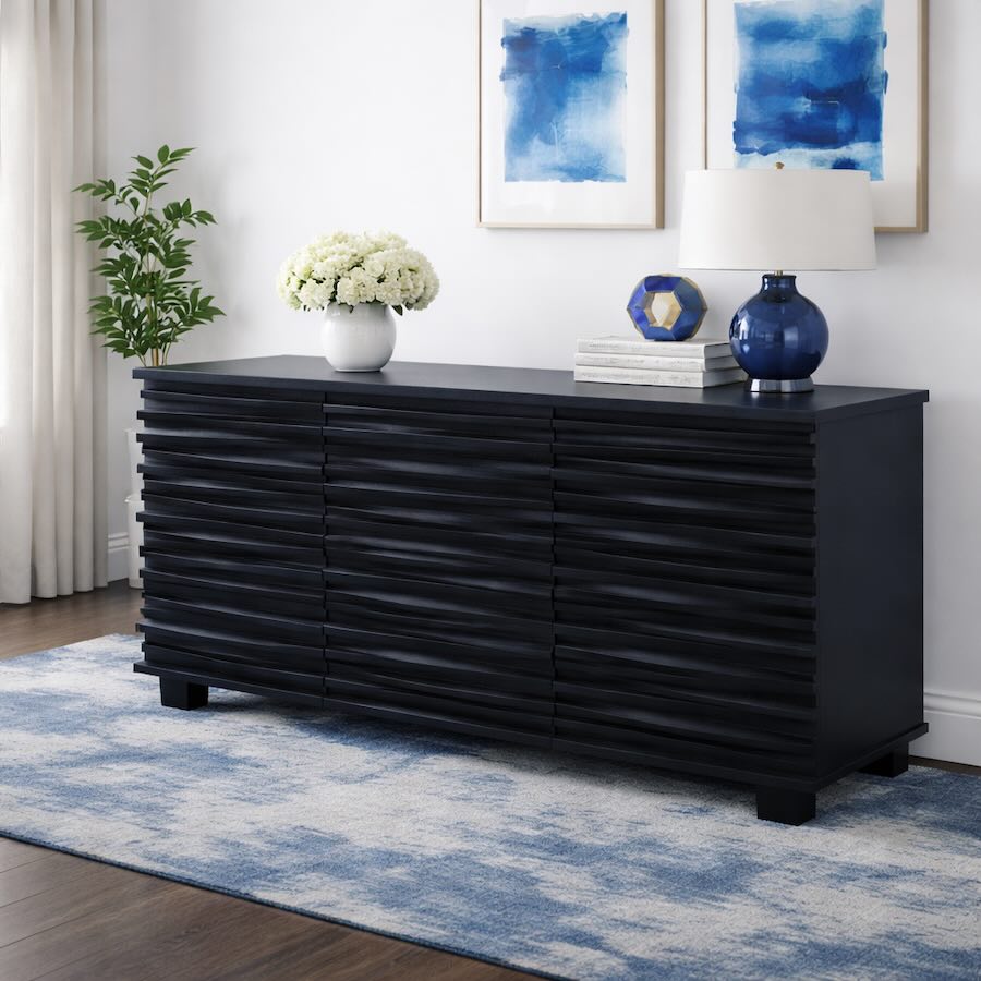 Stanton Black Modern Transitional 9-Piece Counter Height Dining Set with Grey Chairs