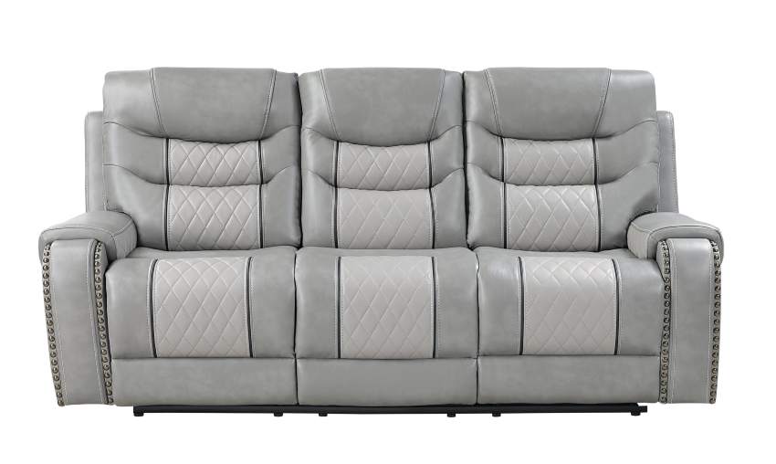Starwood Grey Reclining Sofa Set with Wireless Charging