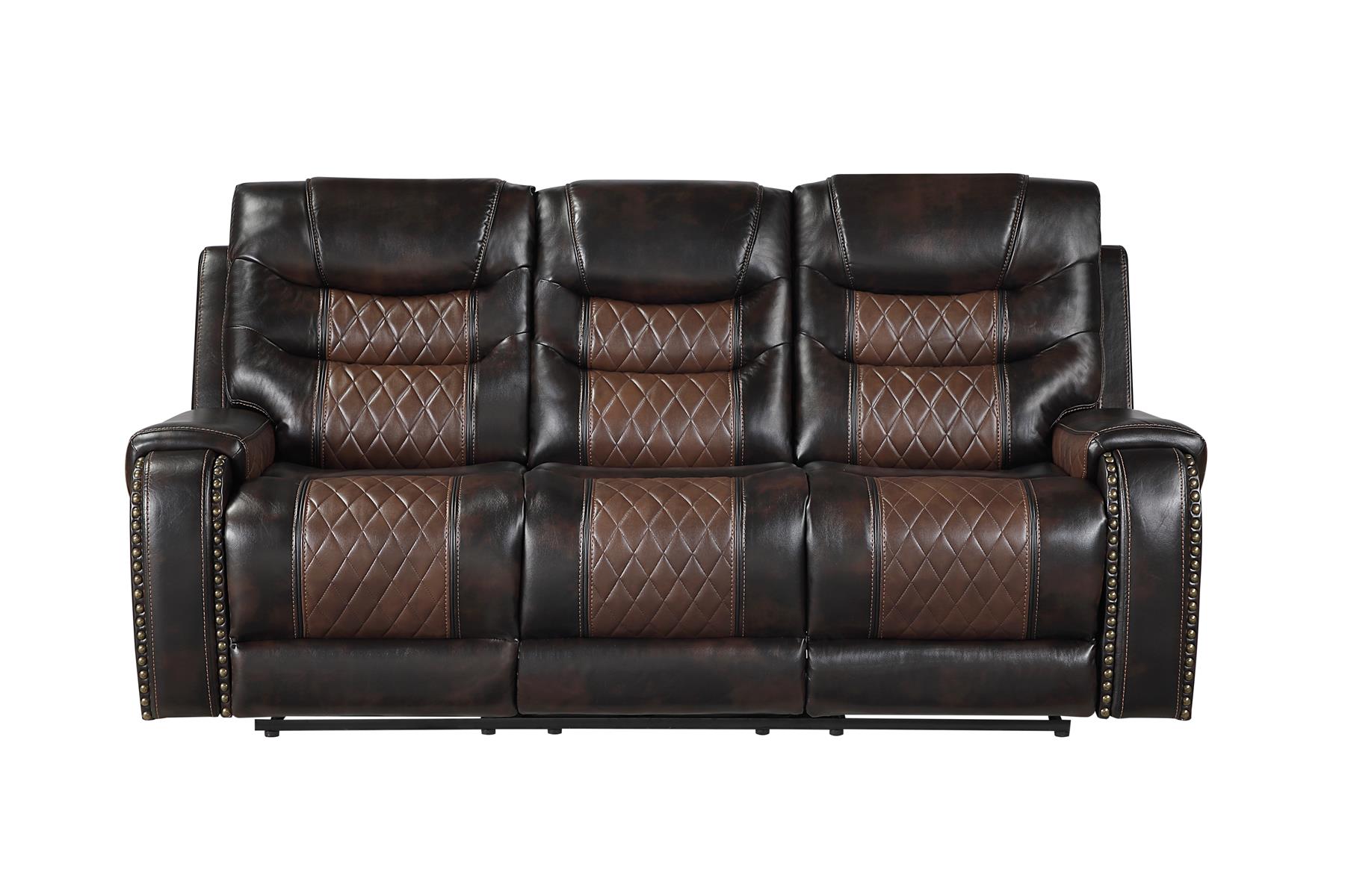 Starwood Two Tone Brown Elevated Reclining Sofa Set