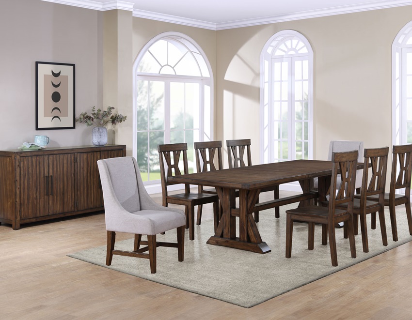Auburn Dining Room Set with Long Farmhouse Table