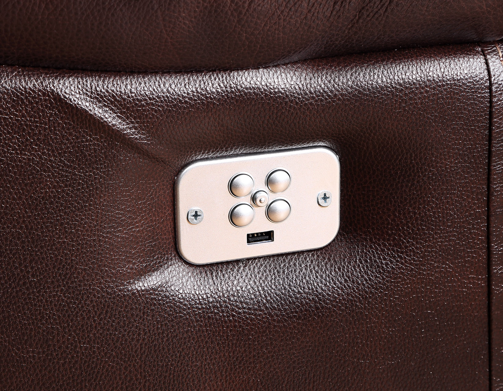 Denver Power Reclining Sectional in Merlot Leather