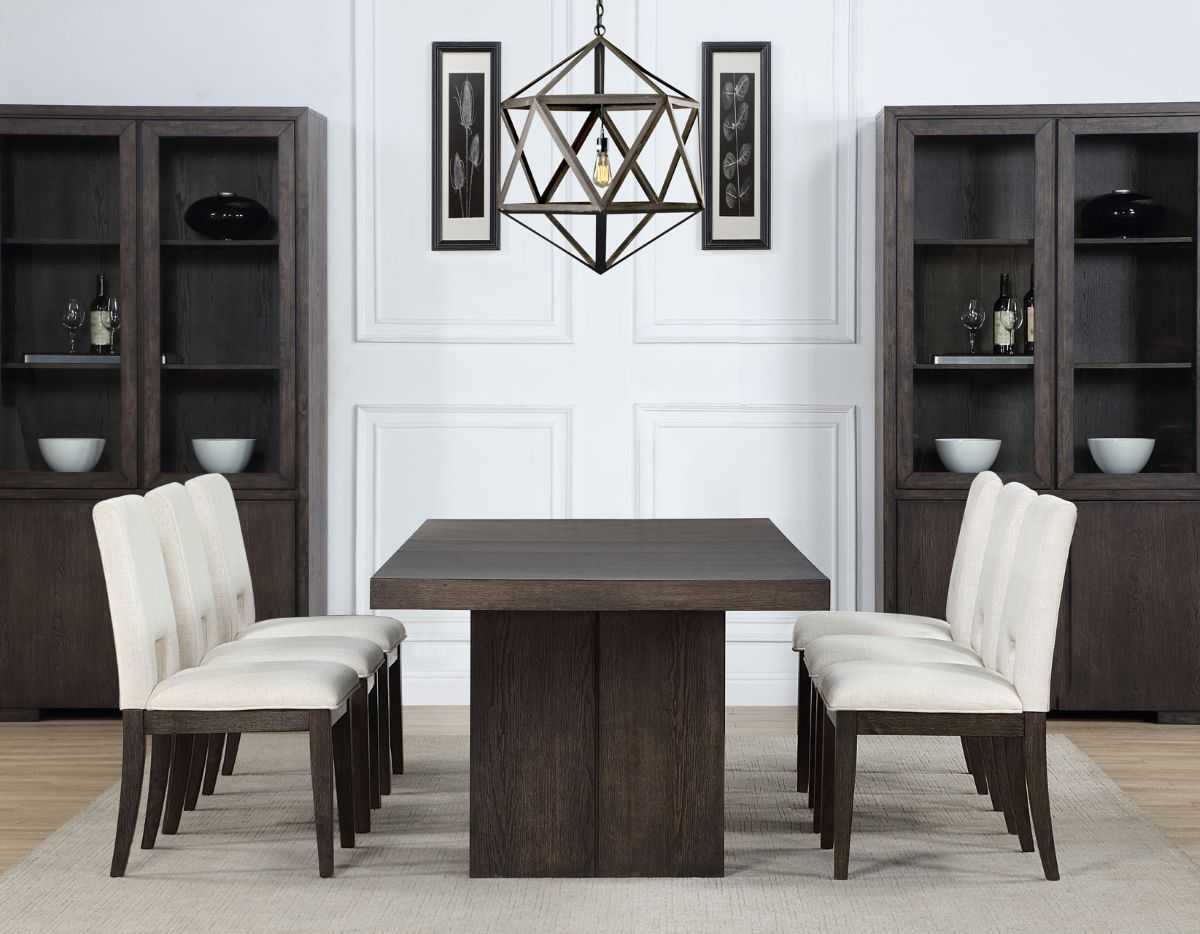 Evan Transitional Dining Room Set in Warm Walnut