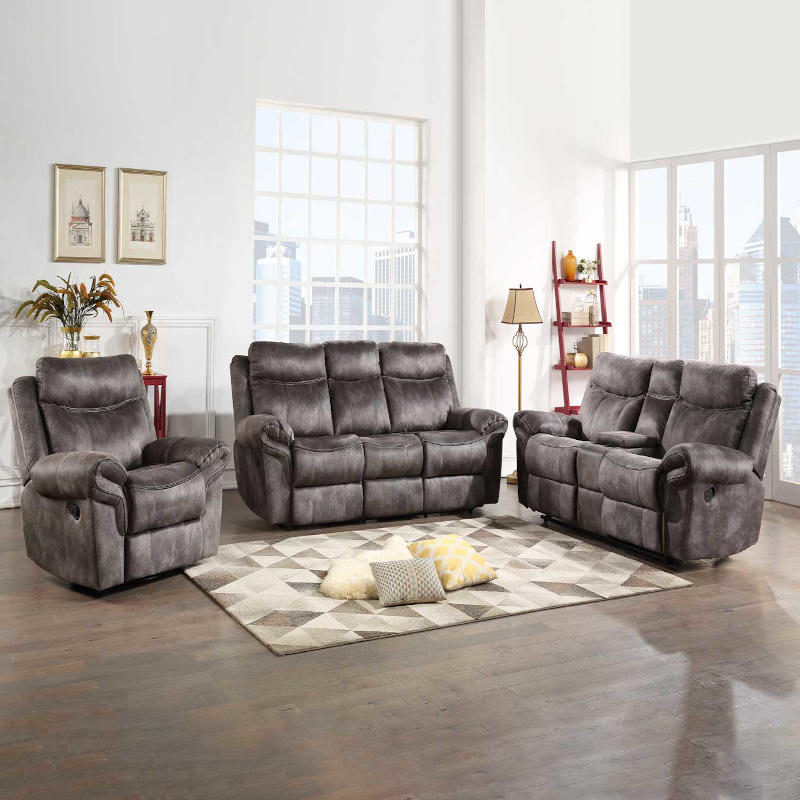Nashville 3-Piece Reclining Living Room Set in Grey