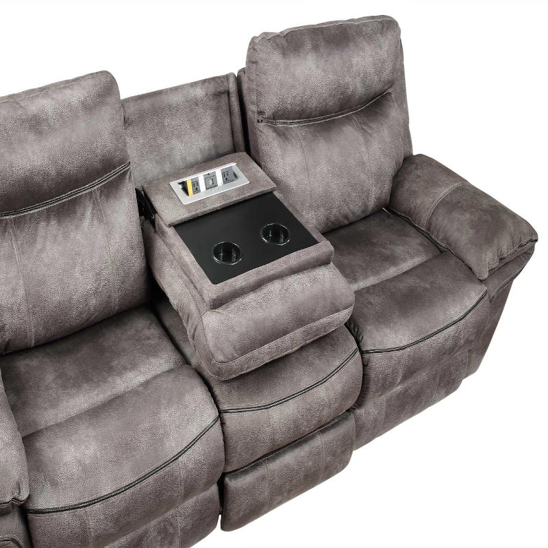 Nashville 3-Piece Reclining Living Room Set in Grey
