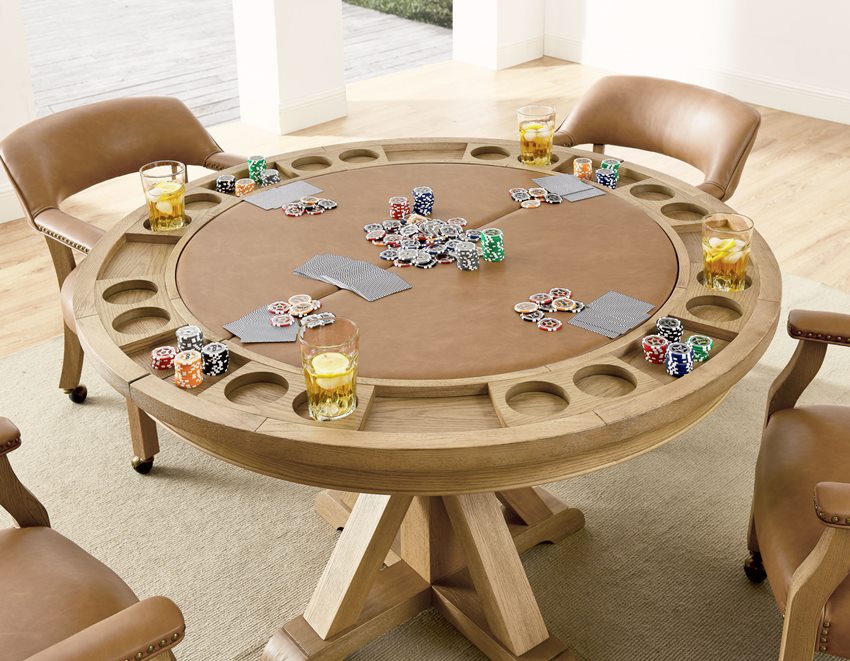 Rylie Dining Poker Game Table Set in Natural