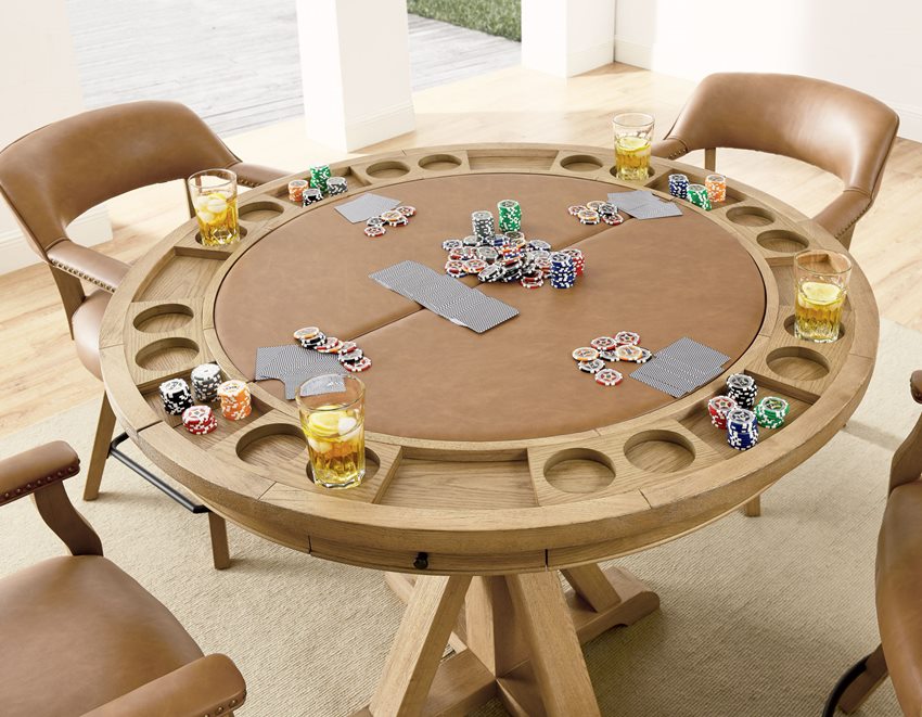 Rylie Poker Counter Height Game Table Set in Natural