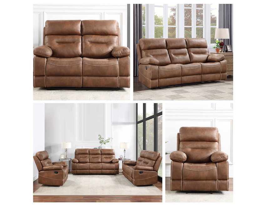 Rudger Brown Reclining Sofa Set