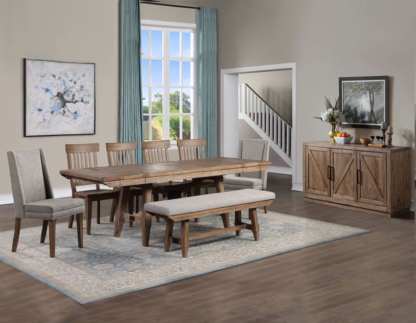 Riverdale Driftwood Dining Set with Bench