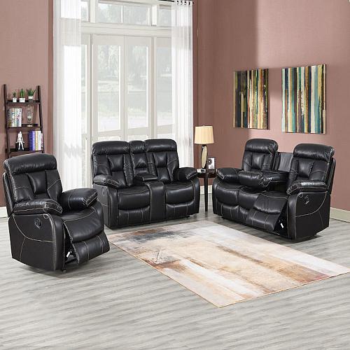 Squire 3-Piece Reclining Living Room Set in Sable