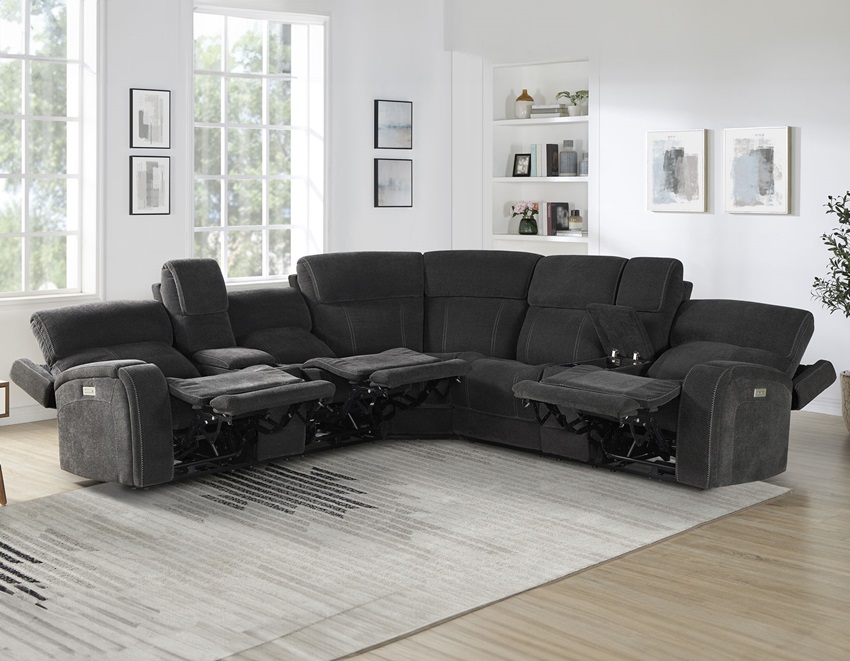 Seattle Power Reclining Sectional with Wireless Charging Ports