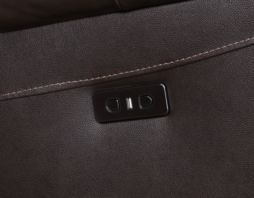 Alexandria Power Reclining Sectional in Chocolate Top Grain Leather