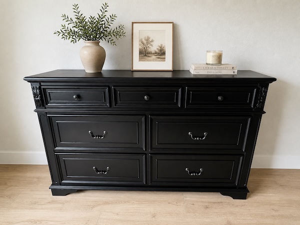 Stonecrest European Farmhouse Antique Black Bedroom Set