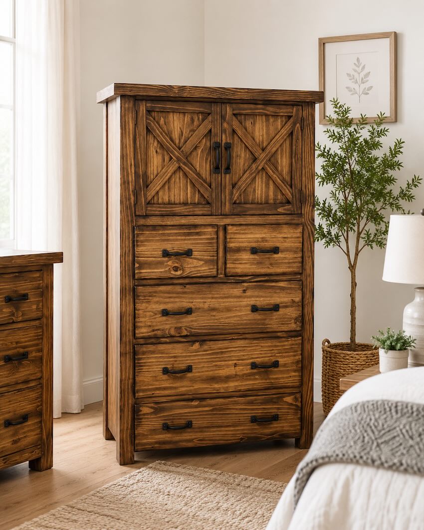 Summerfield Farmhouse Brown Rustic Bedroom Set