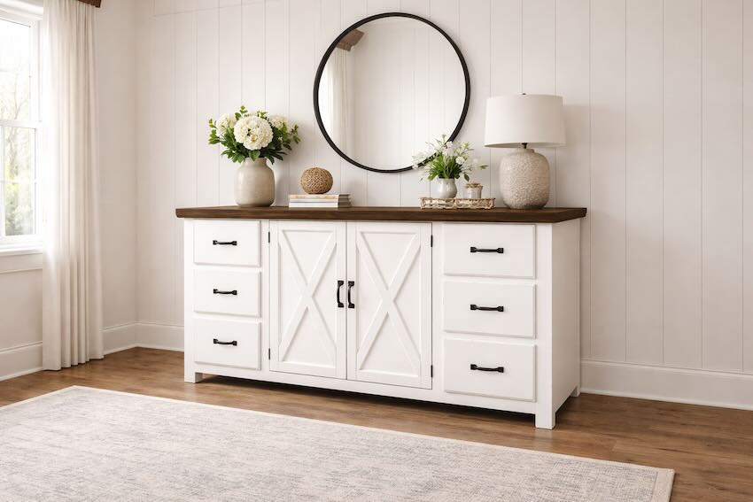 Summerfield Farmhouse White Rustic Bedroom Set