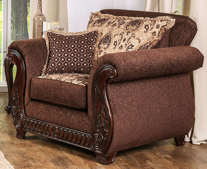 Tabitha Formal Living Room Set in Brown
