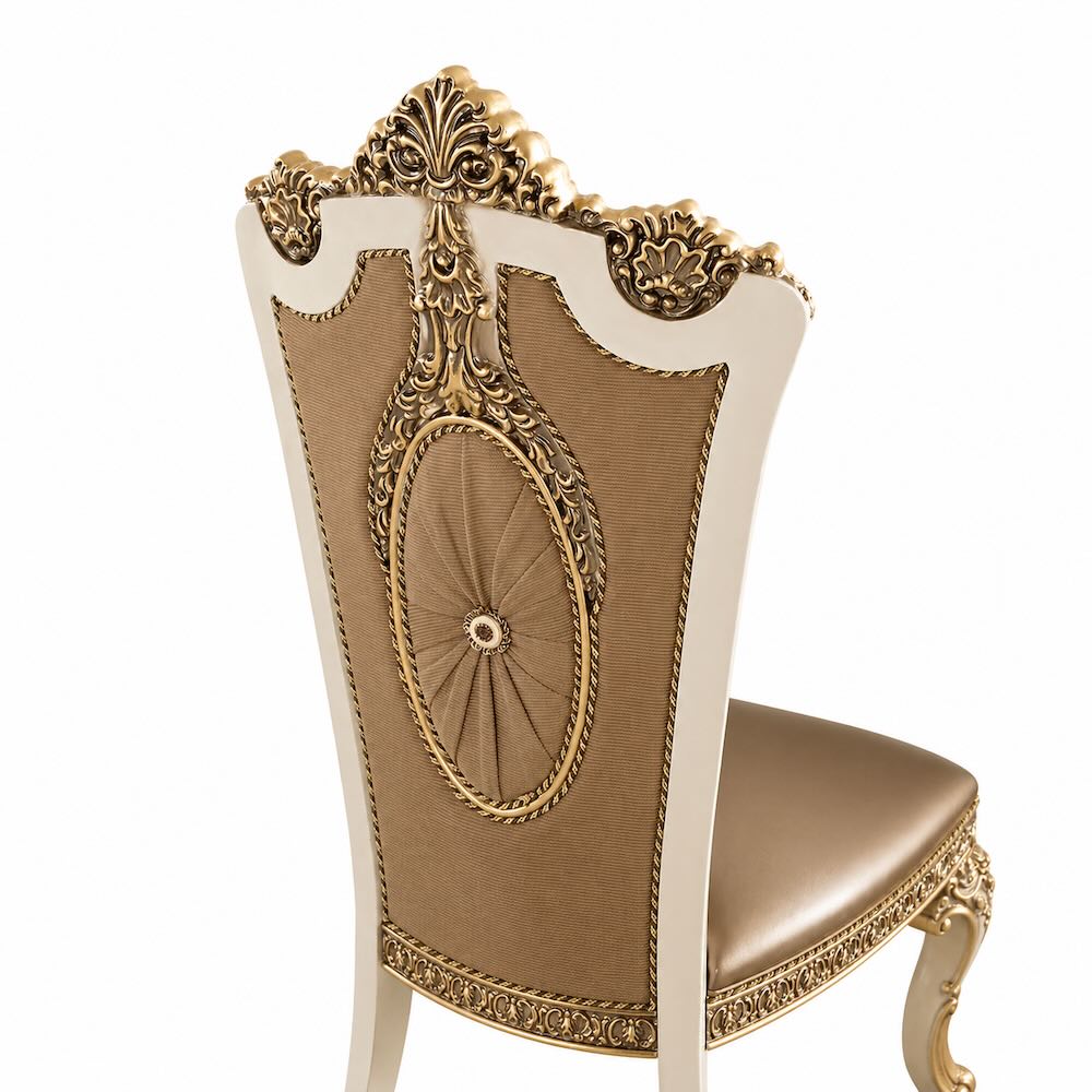 Valetina Court Luxury Ornate Formal Dining Set in Ivory & Bronze