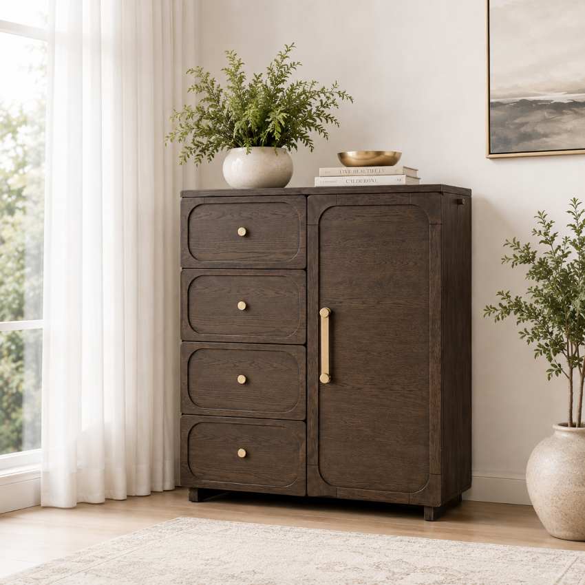 Vellara Mid-Century Modern Bedroom Set with Canopy Bed