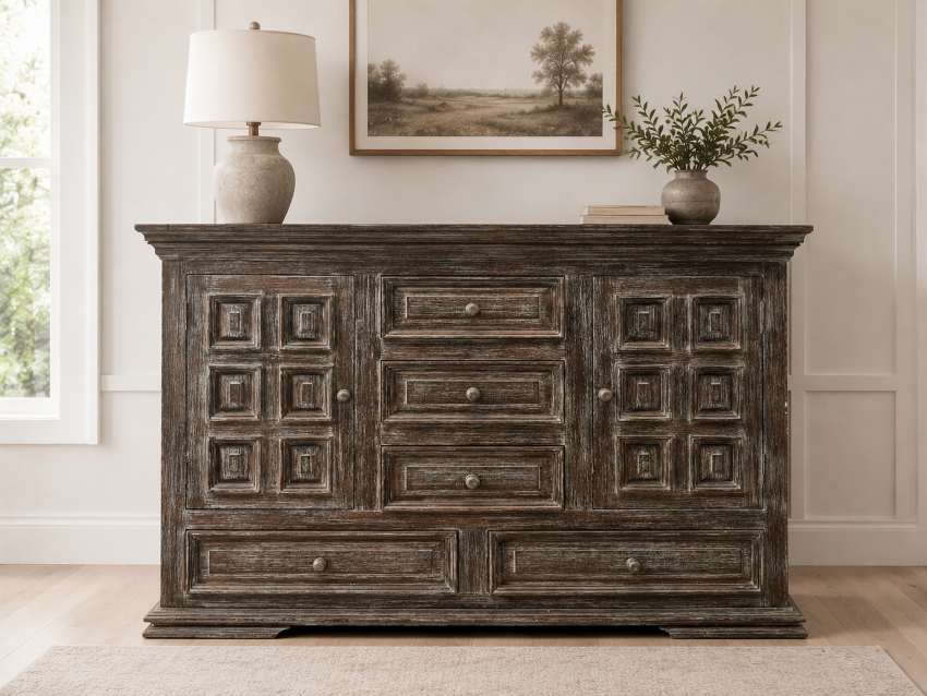 Weatherford Modern Rustic Bedroom Set in Barnwood