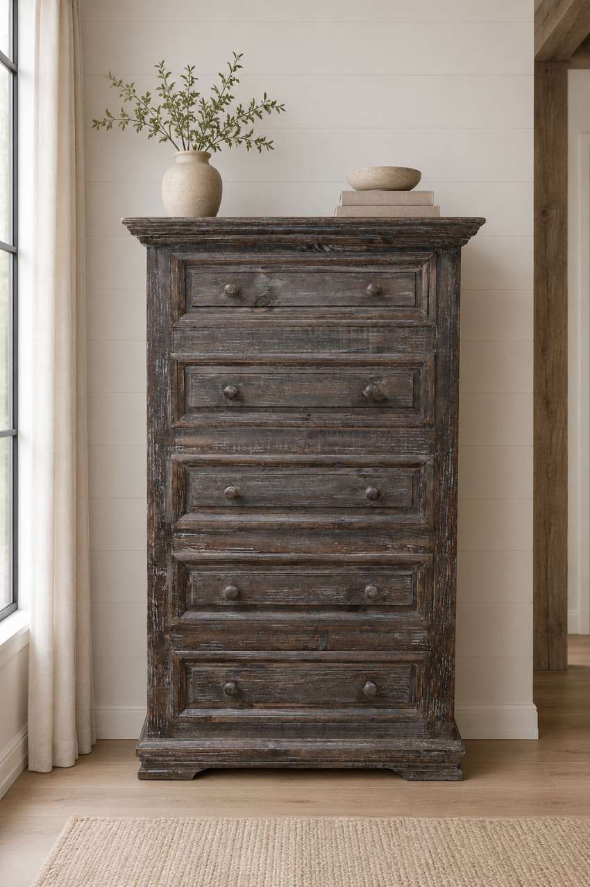 Weatherford Modern Rustic Bedroom Set in Barnwood