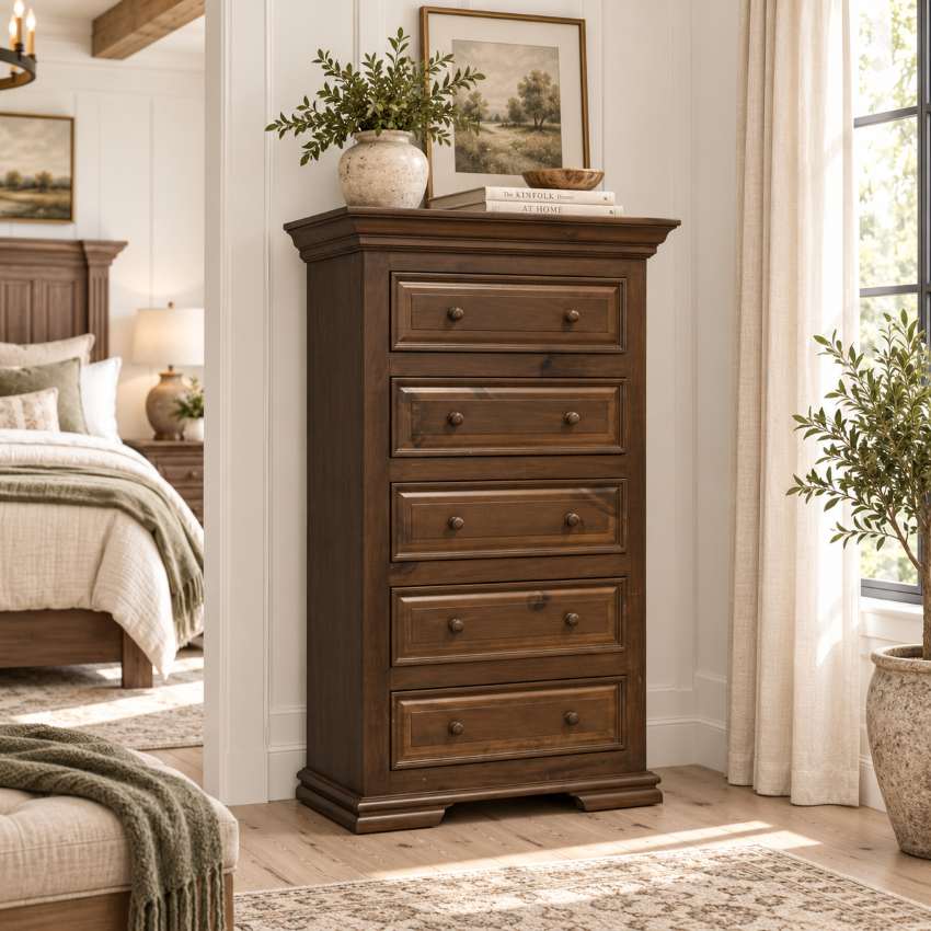 Weatherford Modern Rustic Bedroom Set in Farmhouse Brown