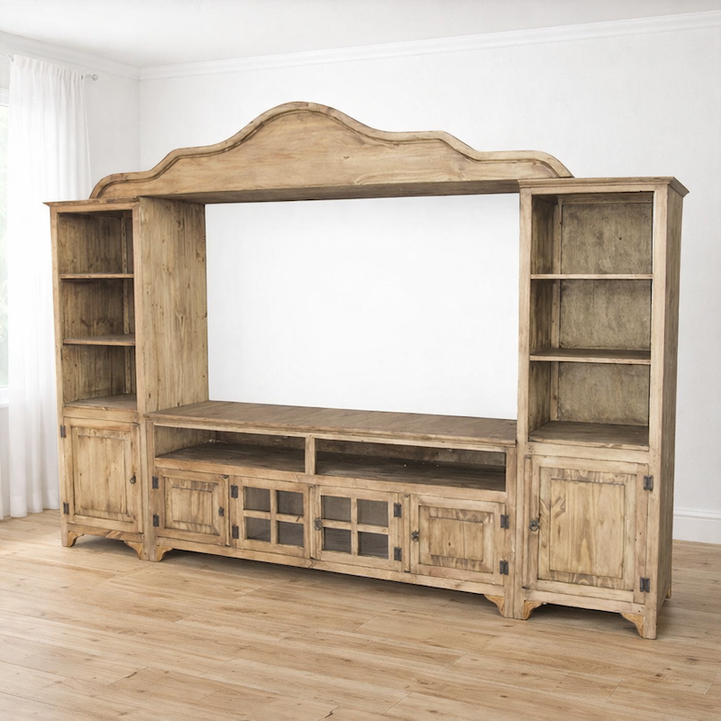 Western Rustic Entertainment TV Center Wall Unit