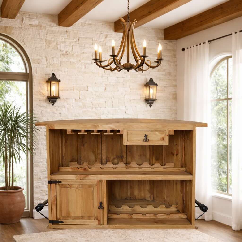 Western Rustic Bar with Blackjack Top