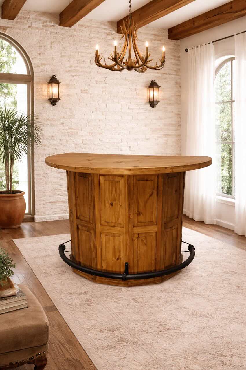 Western Rustic Bar with Blackjack Top