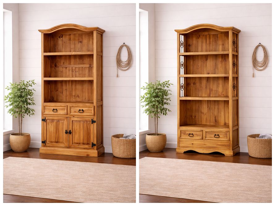 Western Rustic Texas Star Executive Desk in Natural Pine