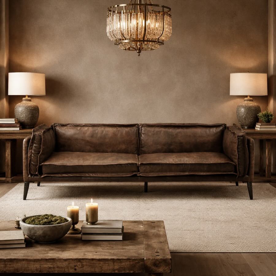 Wexford Manor Restoration Hardware Inspired Distressed Leather Sofa Wexford Manor Restoration Hardware Inspired Distressed Leather Sofa