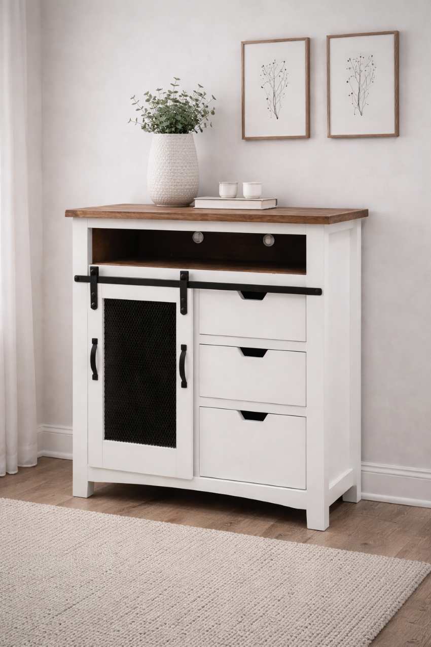 Whitehaven Farmhouse White Rustic Bedroom Set