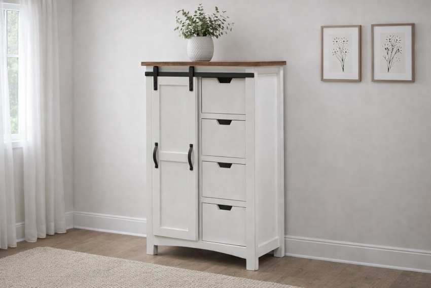 Whitehaven Farmhouse White Rustic Bedroom Set