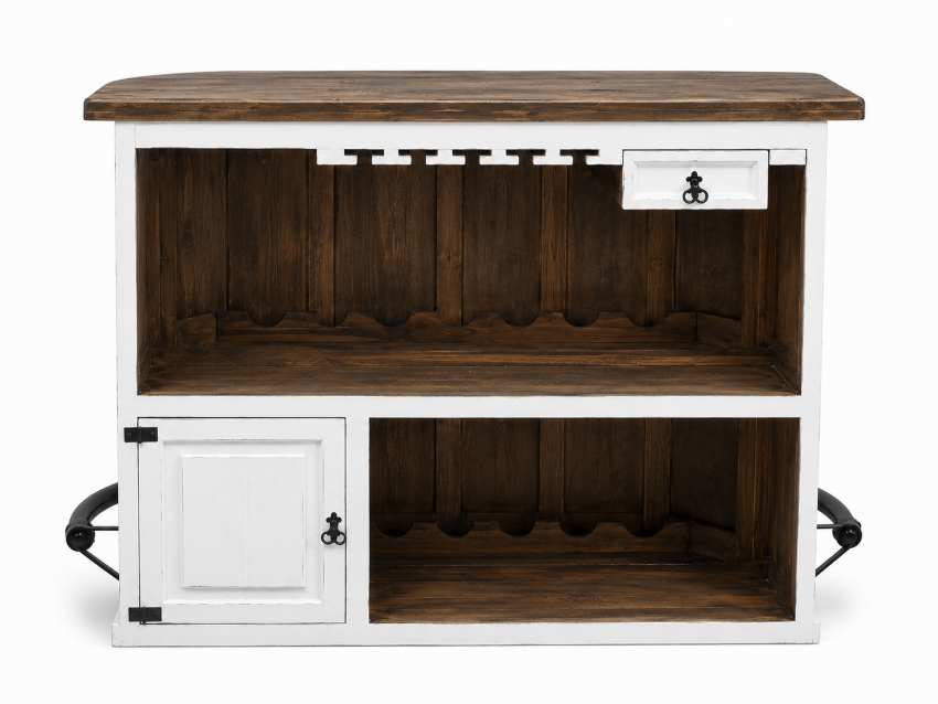 Willow Creek Rustic Farmhouse Curved Bar Set with 2 Bar Chairs in White