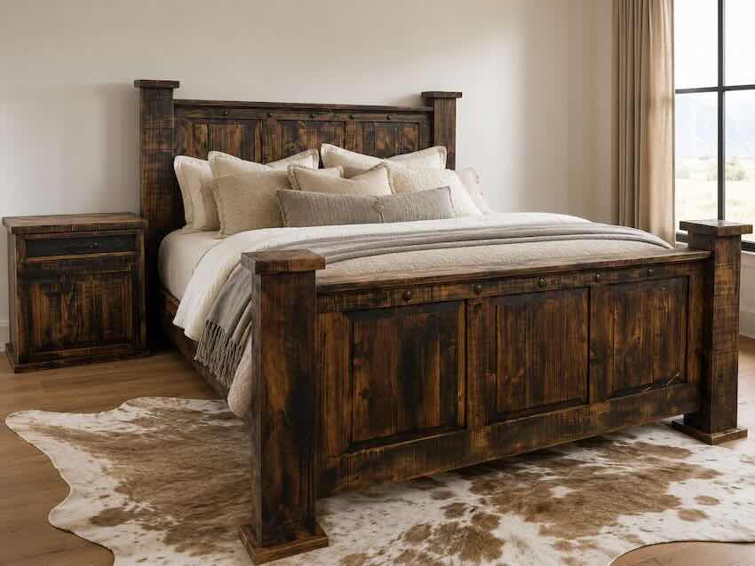 Yellowstone Ranch Western Rustic Distressed Bedroom Set