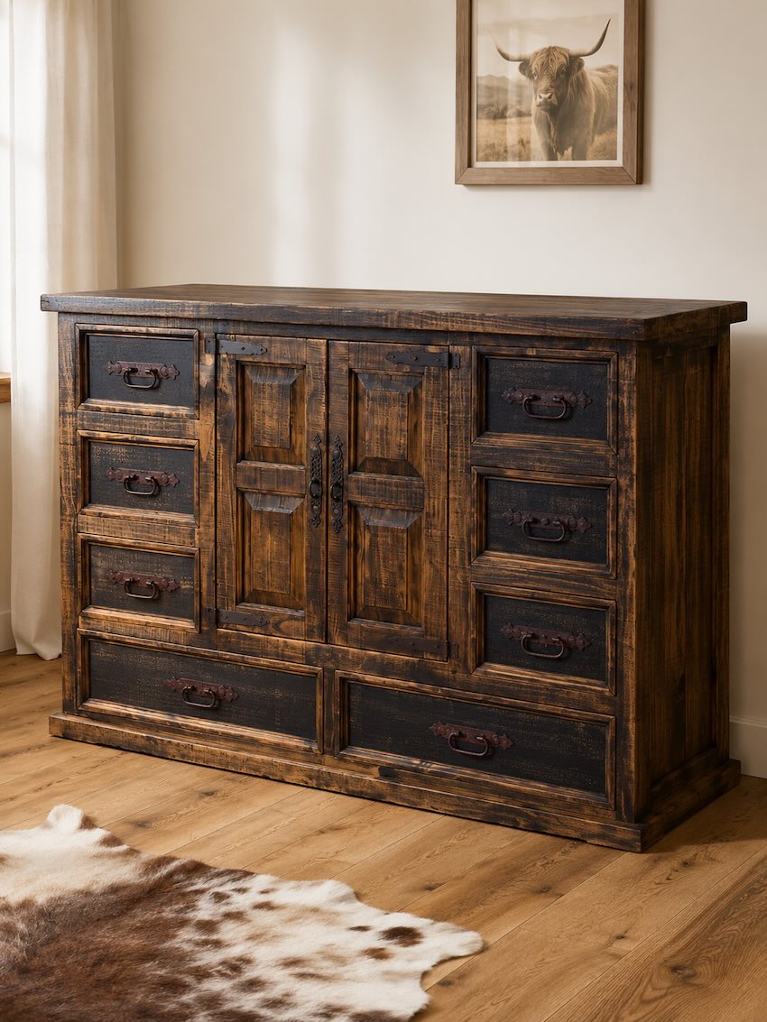 Yellowstone Ranch Western Rustic Distressed Bedroom Set