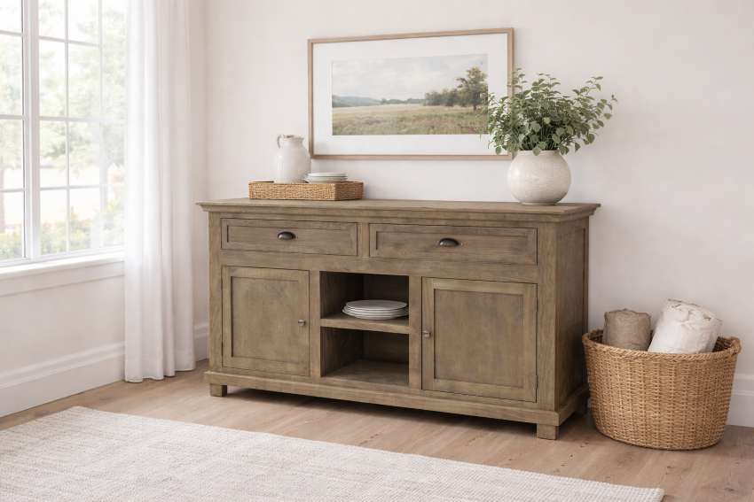 Tucson Farmhouse Rustic Dining Set with Bench