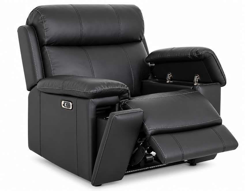 Zenith Immersive Audio Power Reclining Sofa Set in Black
