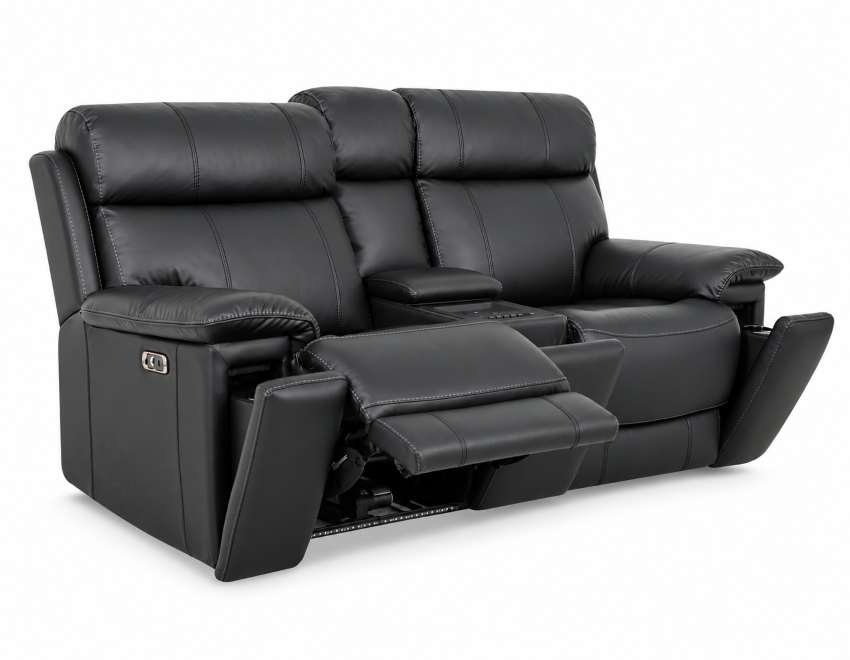 Zenith Immersive Audio Power Reclining Sofa Set in Black